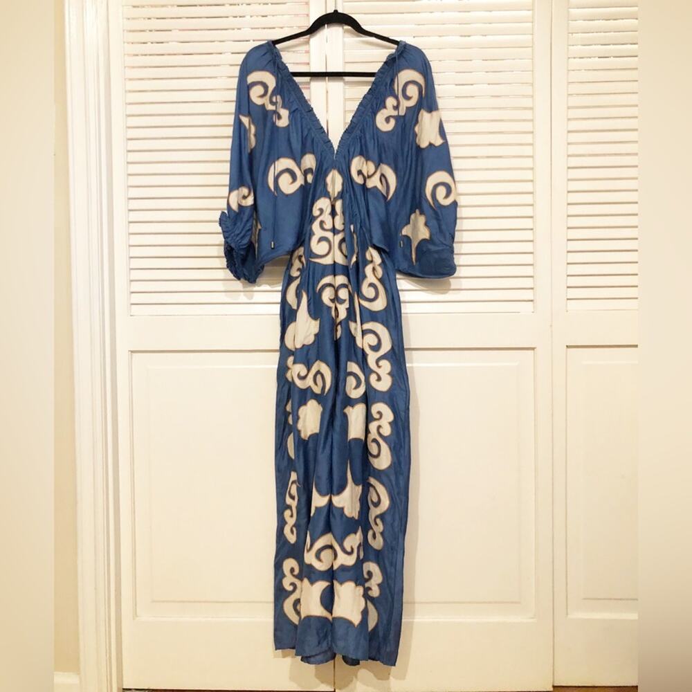 NWT CHUFY Gagan Sky Lucia Patch Embroidered Maxi Dress Size Large - Picture 10 of 12